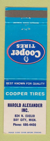 Matchbook Cover - Cooper Tires Harold Alexander Bay City MI