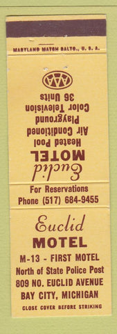 Matchbook Cover - Euclid Motel Bay City MI