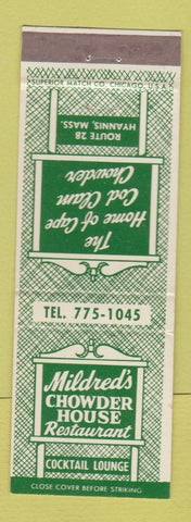 Matchbook Cover - Midlred's Chowder House Restaurant Hyannis MA