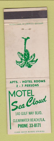 Matchbook Cover - Motel Sea Cloud Clearwater Beach FL WEAR