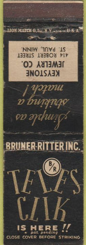 Matchbook Cover - Teles Clik Keystone Jewelery ST Paul MN WORN