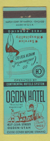 Matchbook Cover - Ogden Hotel Ogden UT