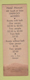 Matchbook Cover - Moxum Hotel Salt Lake City UT WEAR