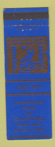 Matchbook Cover International Hotel and Cocktail Bar Garden Island Fairbanks AK