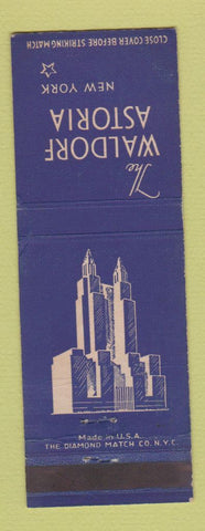 Matchbook Cover - Waldorf Astoria Hotel New York City BLUE