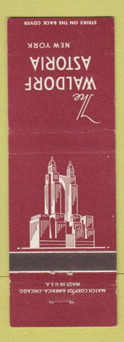 Matchbook Cover - Waldorf Astoria Hotel New York City RED