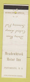 Matchbook Cover - Meadowbrook Motor Inn Portsmouth NH DD Bean WEAR