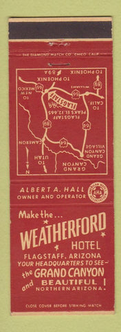 Matchbook Cover - Weatherford Hotel Flagstaff AZ