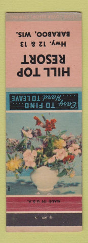 Matchbook Cover - Hill Top Resort Baraboo WI
