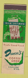 Matchbook Cover - Dunn's Coffee Shop Rawlins Laramie WY feature