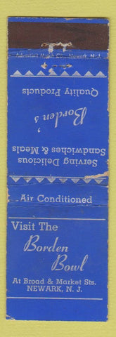 Matchbook Cover - Borden Bowl Newark NJ WEAR