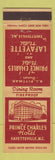 Matchbook Cover - Prince Charles Hotel Fayetteville NC