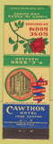 Matchbook Cover - Cawthon Hotel Rose Room Mobile AL