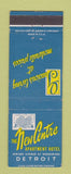 Matchbook Cover - New Centre Apartment Hotel Detroit MI