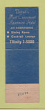 Matchbook Cover - New Centre Apartment Hotel Detroit MI