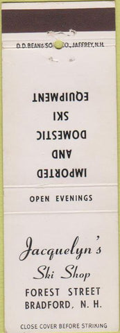Matchbook Cover - Jacquelyn's Ski Shop Bradford NH