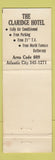Matchbook Cover - Claridge Hotel Atlantic City NJ