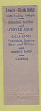 Matchbook Cover - Lewis Clark Hotel Centralia WA