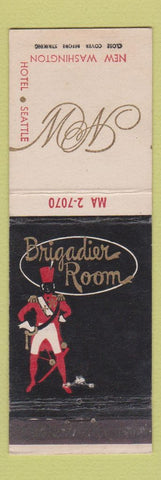 Matchbook Cover - New Washington Hotel Seattle WA Brigadier Room