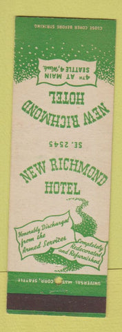 Matchbook Cover - New Richmond Hotel Seattle WA #2