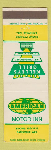 Matchbook Cover - American Motor Inn Batesville AR Kelley's Grill