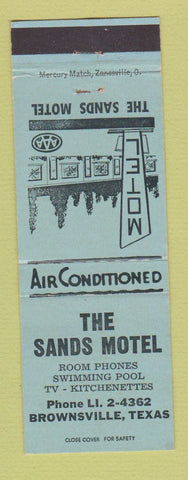 Matchbook Cover - Sands Motel Brownsville TX BLUE