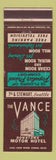Matchbook Cover - Vance Hotel Seattle WA