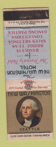 Matchbook Cover - New Washington Hotel Seattle WA WEAR