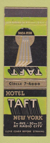 Matchbook Cover - Hotel Taft New York City