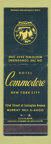 Matchbook Cover - Hotel Commodore New York City