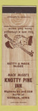 Matchbook Cover - Knotty Pine Inn Koekuk IA