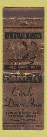 Matchbook Cover - Circle Drive Inn Tacoma WA SAMPLE POOR