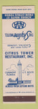Matchbook Cover - Skyline Motel Citrus Tower Restaurant Clermont FL