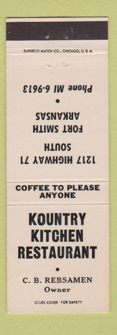 Matchbook Cover - Kountry Kitchen Restaurant Fort Smith AR