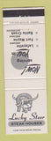 Matchbook Cover Lucky Steer Steak Houses Lafayette Fort Wayne IN Battle Creek MI