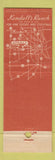 Matchbook Cover - Kendall's Ranch Sycamore IL totem