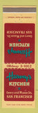 Matchbook Cover - Harvey's Kitchen San Francisco CA