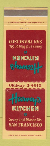 Matchbook Cover - Harvey's Kitchen San Francisco CA