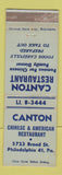 Matchbook Cover - Canton Chinese Restaurant Philadelphia PA WEAR