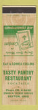 Matchbook Cover - Tasty Pantry Restaurant Dayton OH