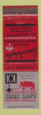Matchbook Cover - Club Cafe Santa Rosa NM
