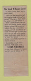 Matchbook Cover - Steak Burger Brass Rail London ON restaurants