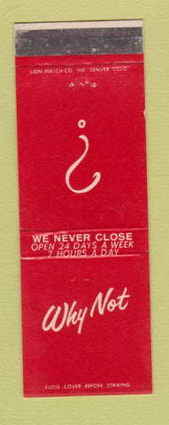Matchbook Cover - Top's Restaurants Denver Colorado Colfax