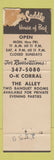 Matchbook Cover - Black Saddle House of Beef Washington DC