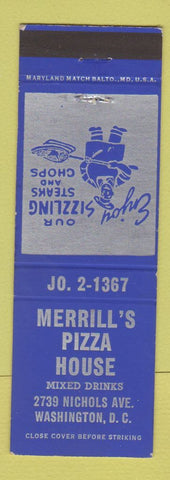 Matchbook Cover - Merrill's Pizza House Washington DC