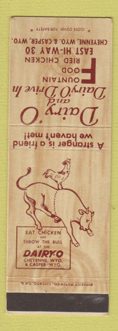 Matchbook Cover - Dairy O Drive Inn Restaurant Fried Chicken Cheyenne Casper WY