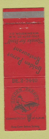 Matchbook Cover - Golden Parrot Restaurant Washington DC WEAR
