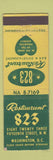 Matchbook Cover - Restaurant 823 Washington DC WEAR