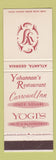 Matchbook Cover - Yohannan's Restaurant Atlanta GA Yogi's