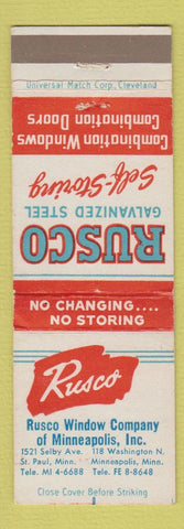 Matchbook Cover - Rusco Windows Minneapolis MN
